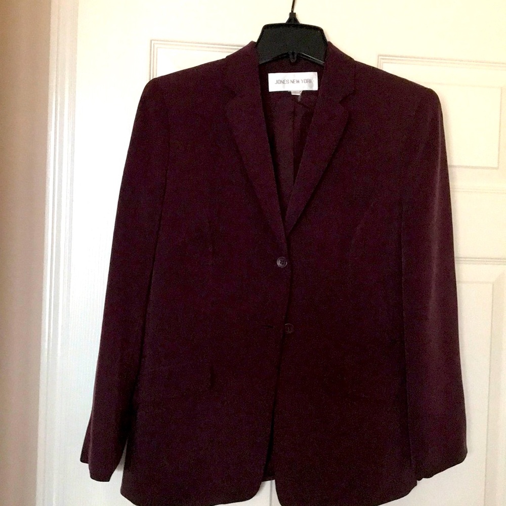 Burgundy leatherette feel blazer